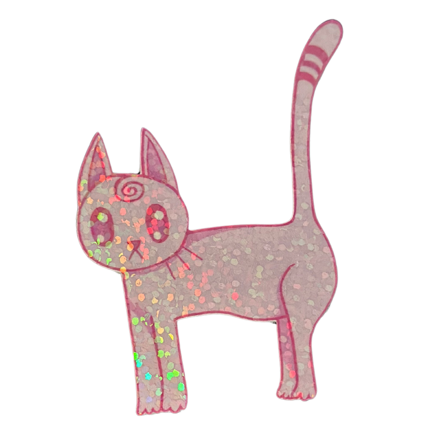 pink kitty holographic sticker
