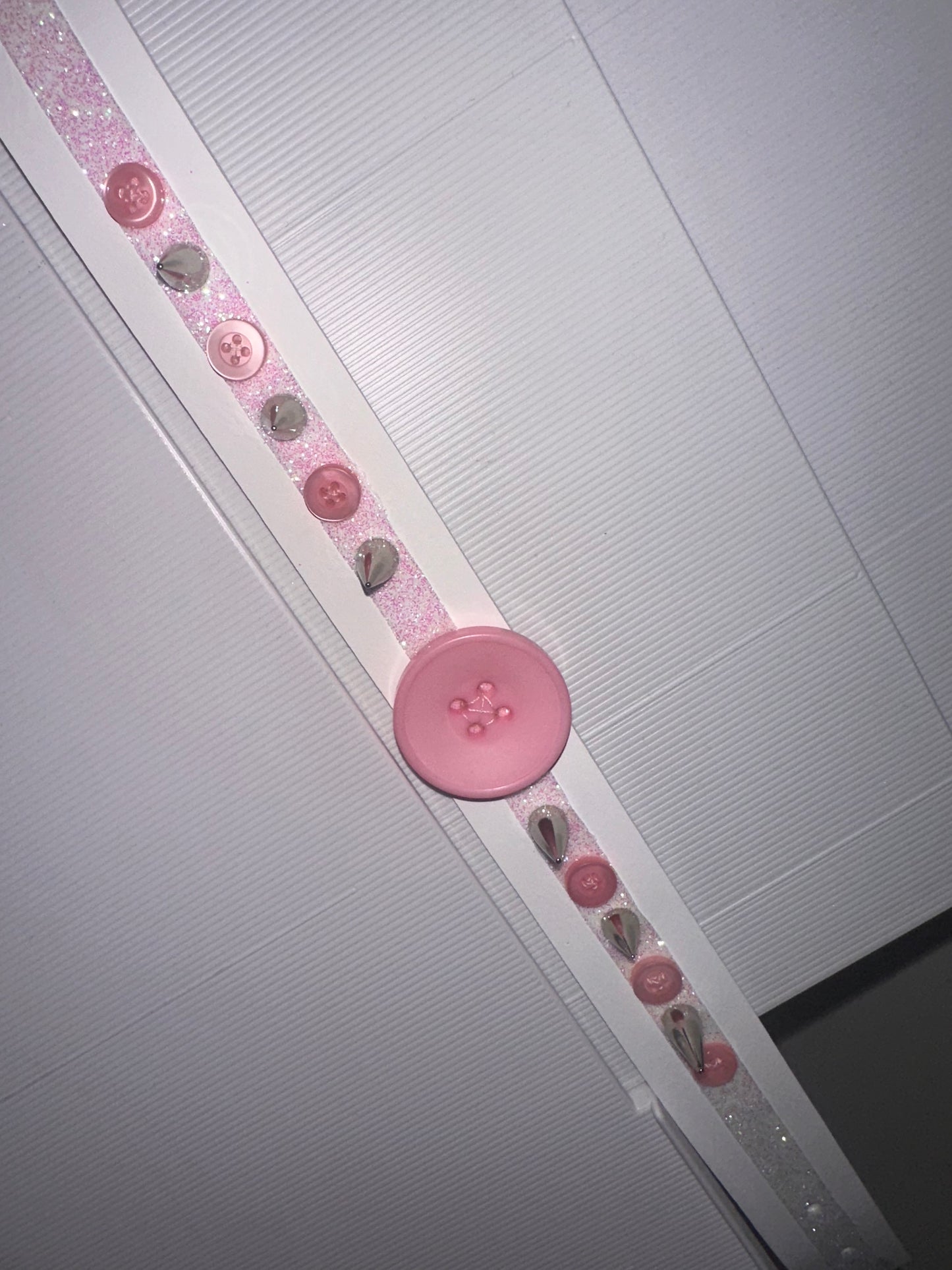 Pink Button Spiked Choker