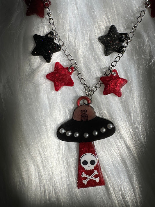 Red Star UFO Necklace