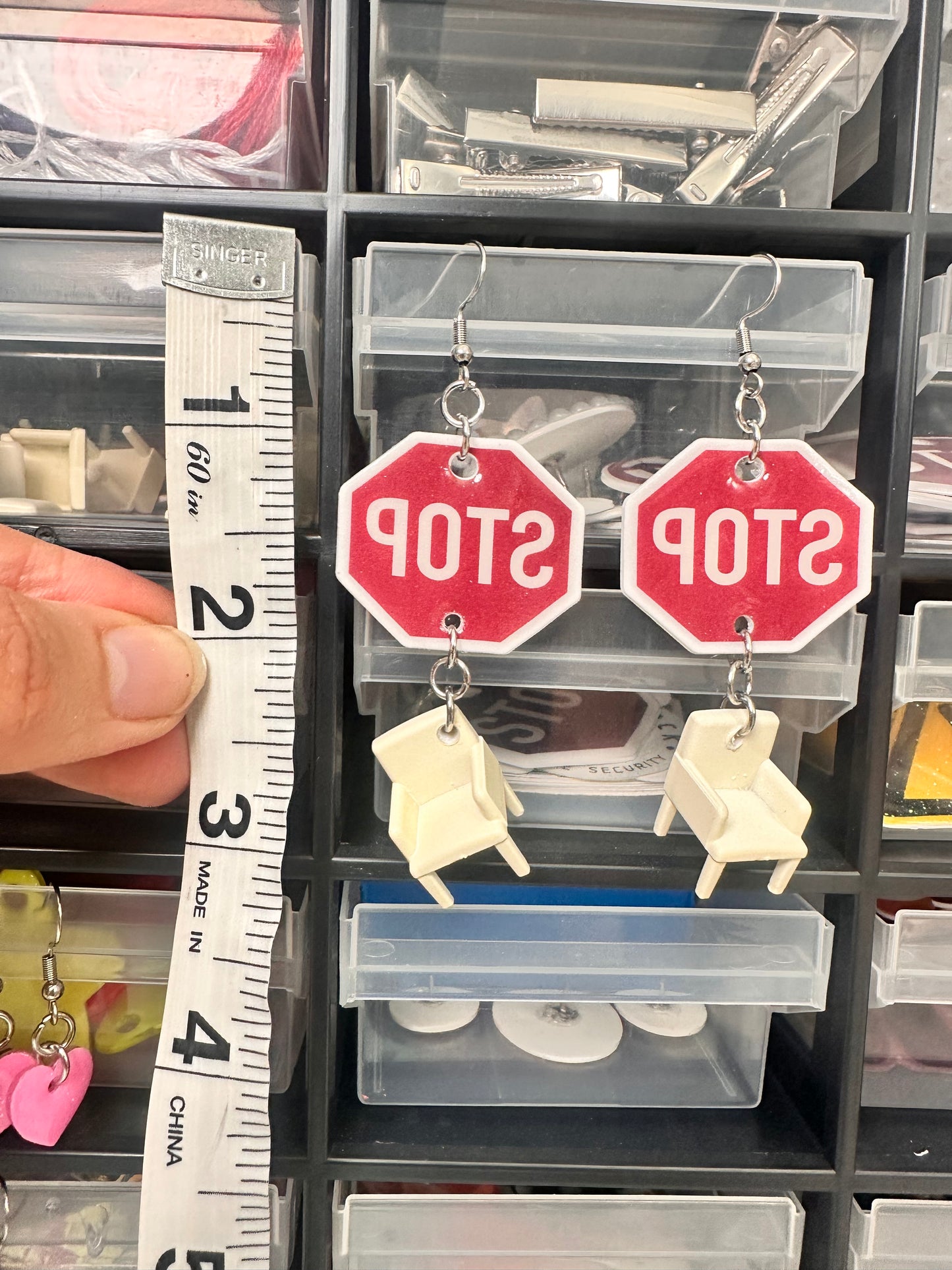 Backrooms POTS sign earrings