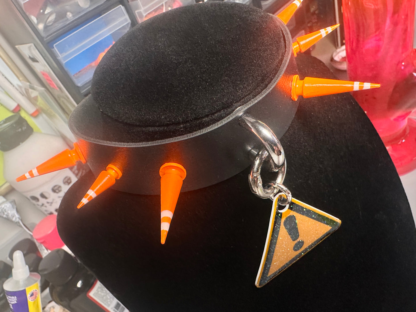 Hazard Sign Spiked Choker