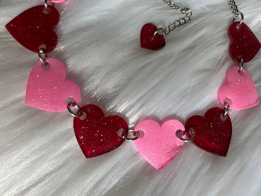 love heart choker necklace