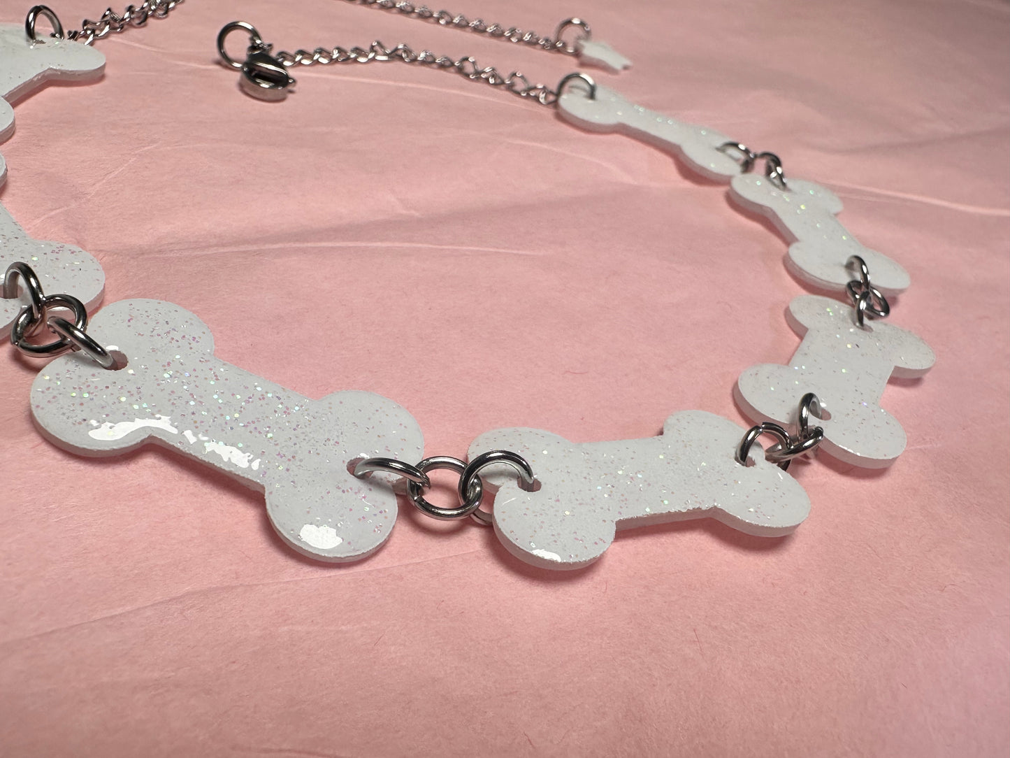 white bone choker necklace