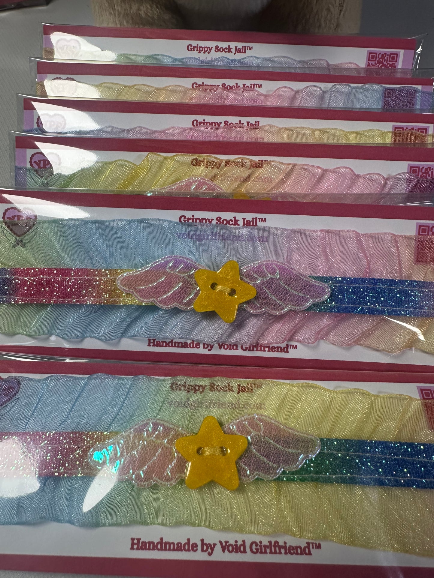 Double Rainbow Star Angel ribbon choker
