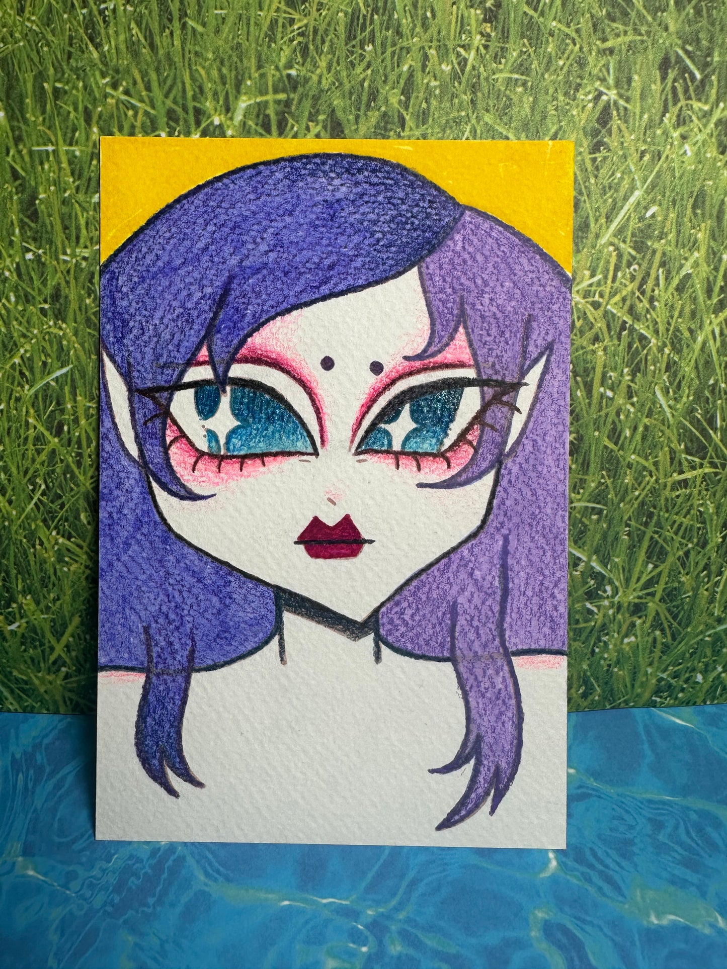 purple haired girl