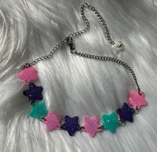 pastel star choker necklace