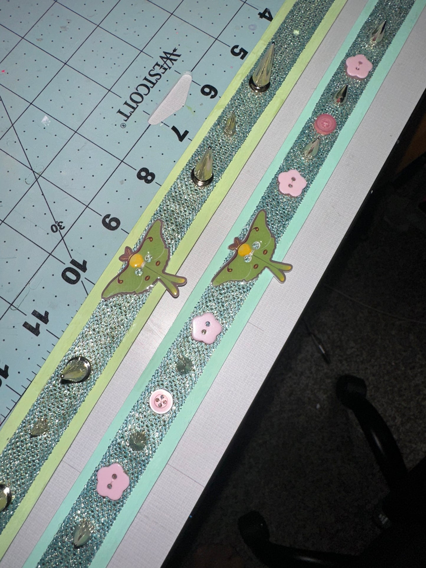 Pastel Luna Moth Spiked Choker