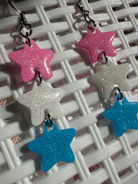 Cotton Candy Star Earrings