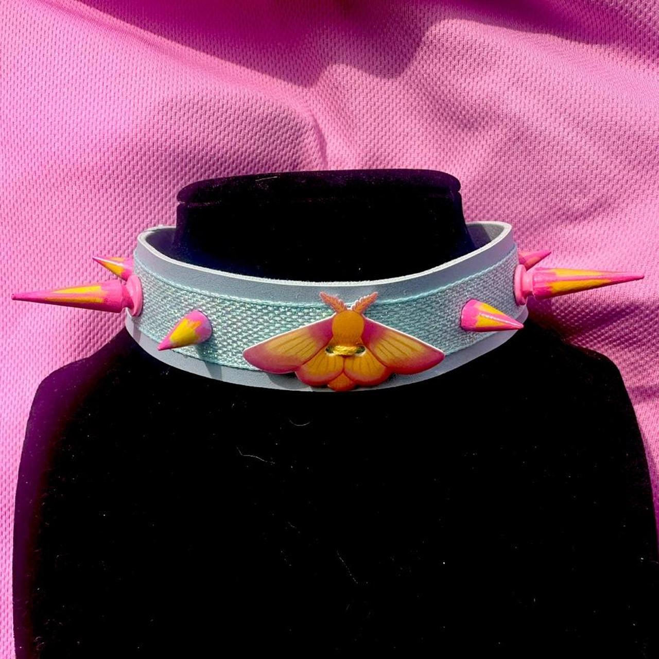 Rosy Maple Moth Pastel Spiked Choker