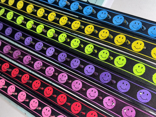 Blue Happy Face Spiked Choker