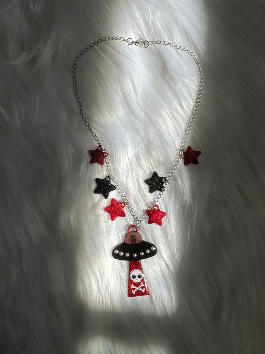 Red Star UFO Necklace