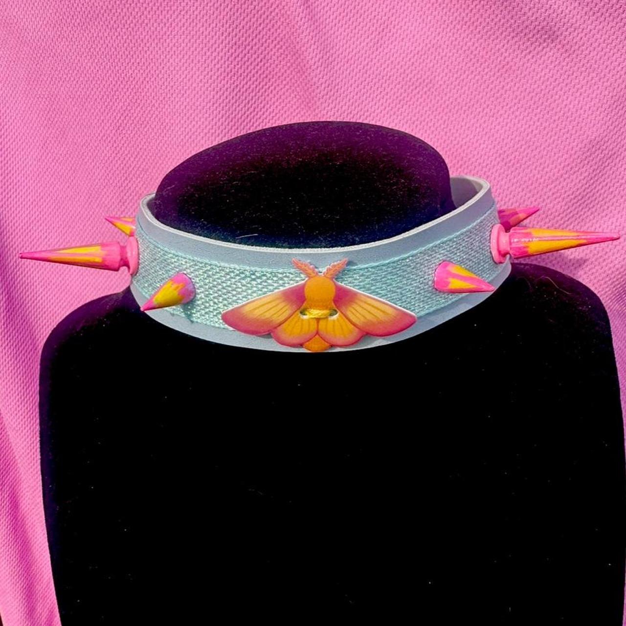 Rosy Maple Moth Pastel Spiked Choker