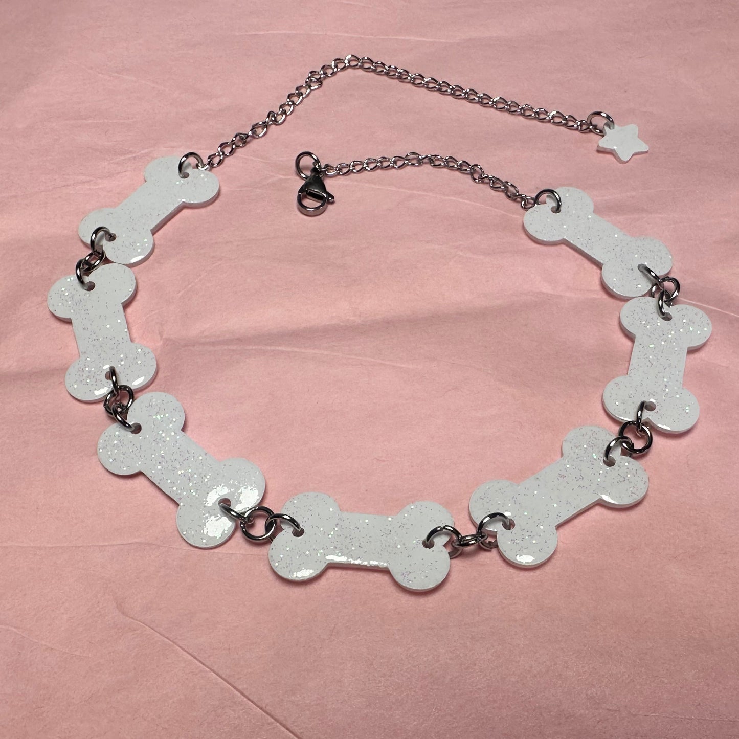 white bone choker necklace