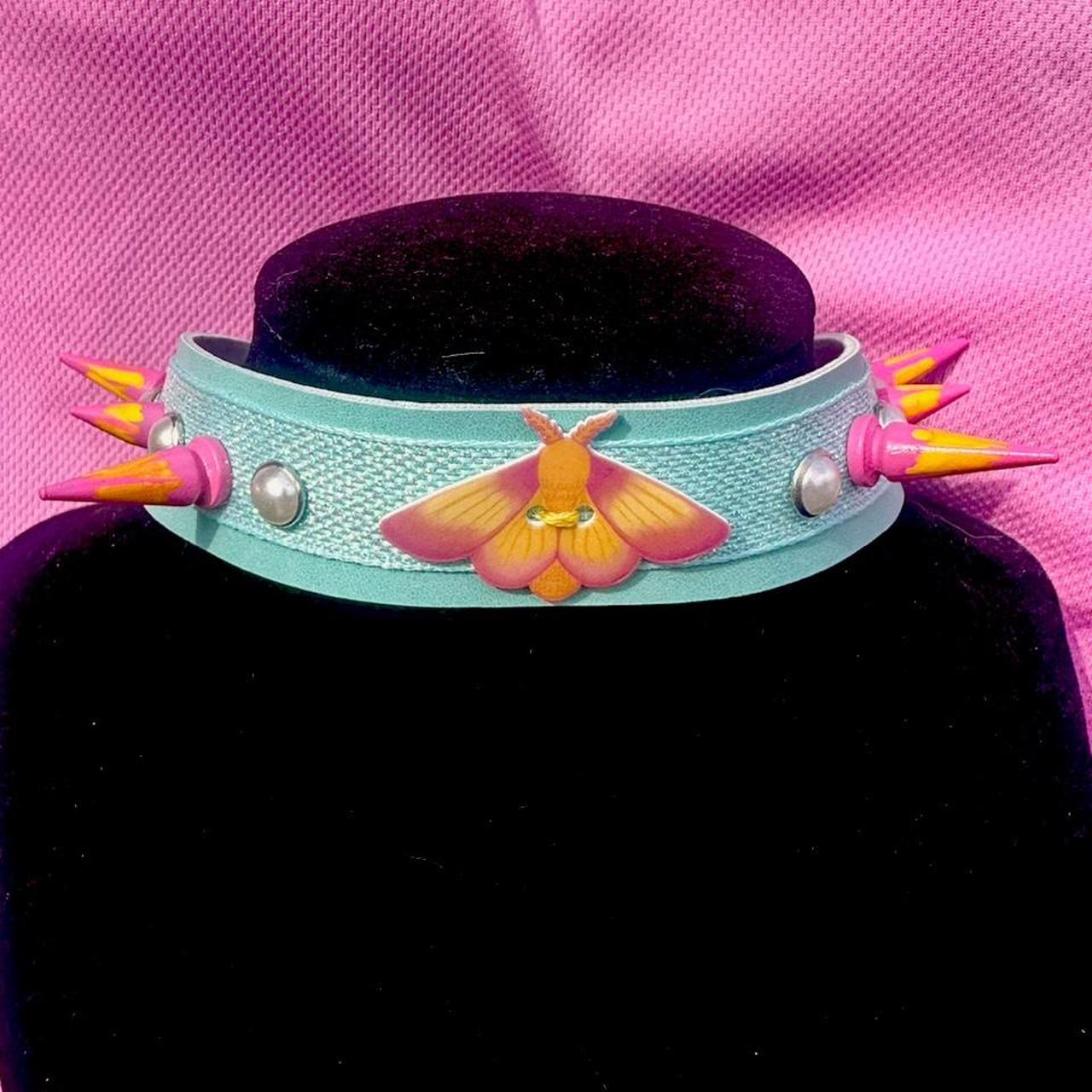 Rosy Maple Moth Pastel Spiked Choker