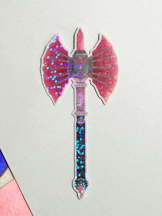 Pink Skrime Battle Axe Sticker