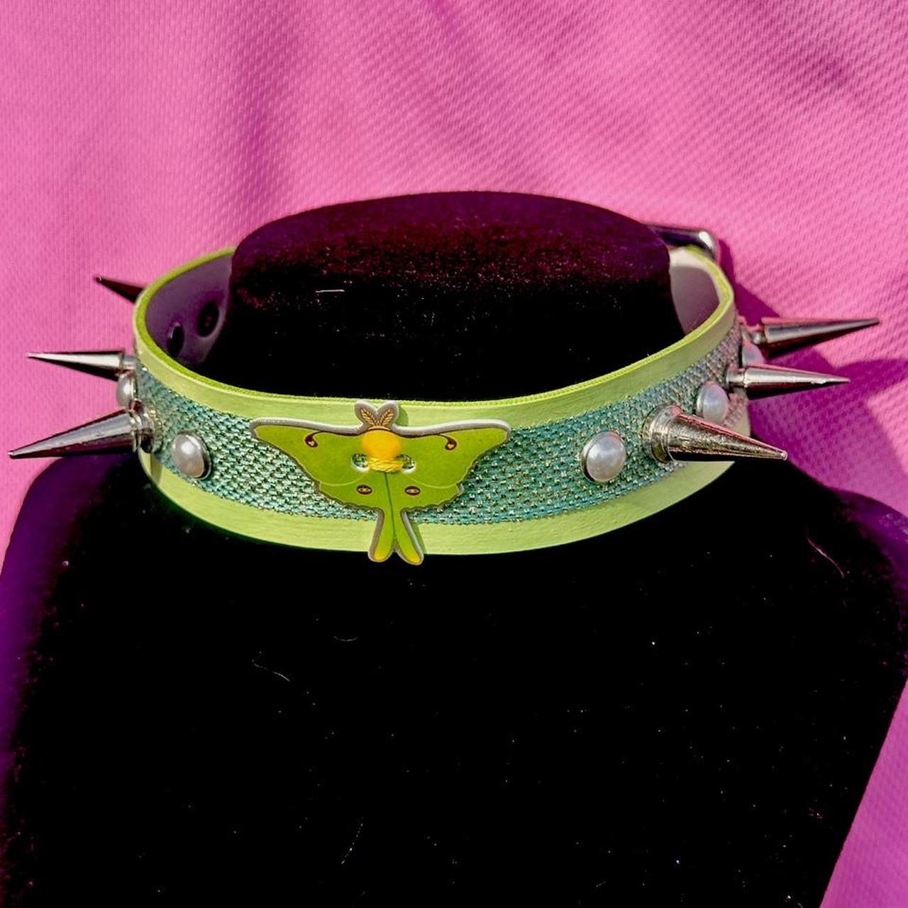 Pastel Luna Moth Spiked Choker