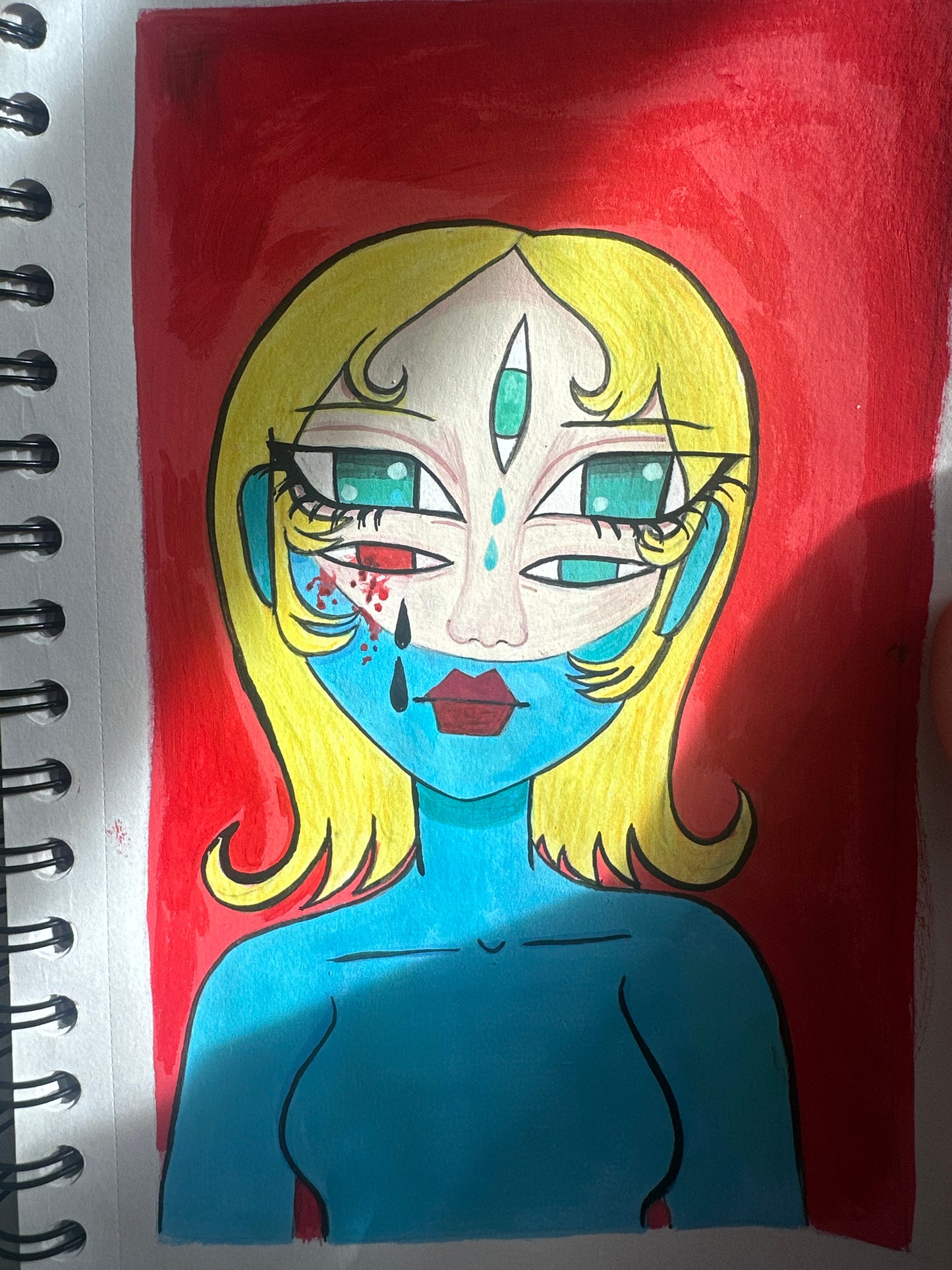 five eyed blue skin masked girl