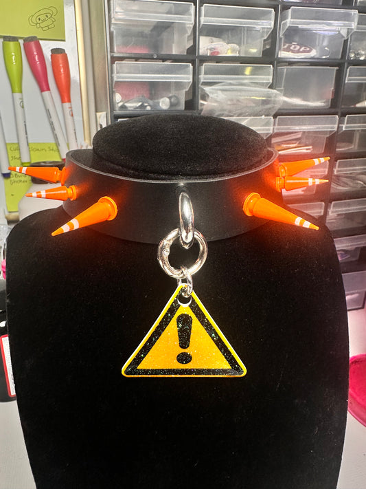 Hazard Sign Spiked Choker