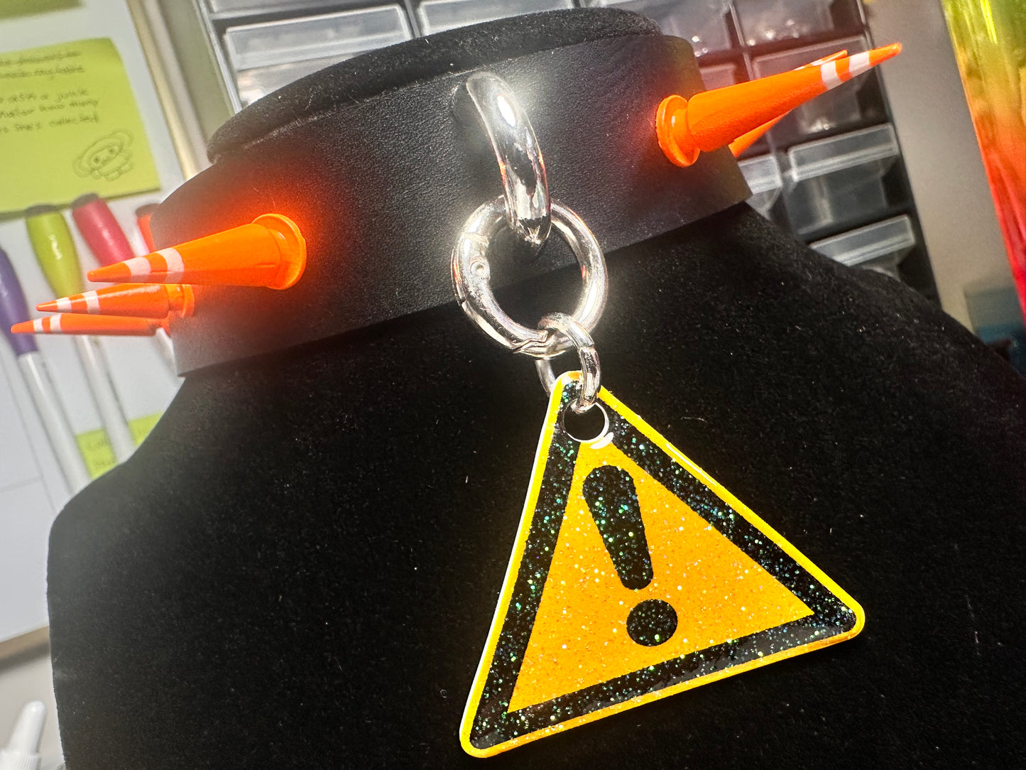 Hazard Sign Spiked Choker