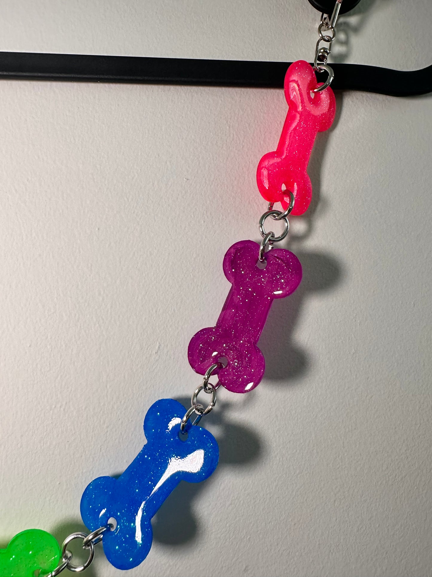 Rainbow Sparkly Bone Belt Chain (B-grade)