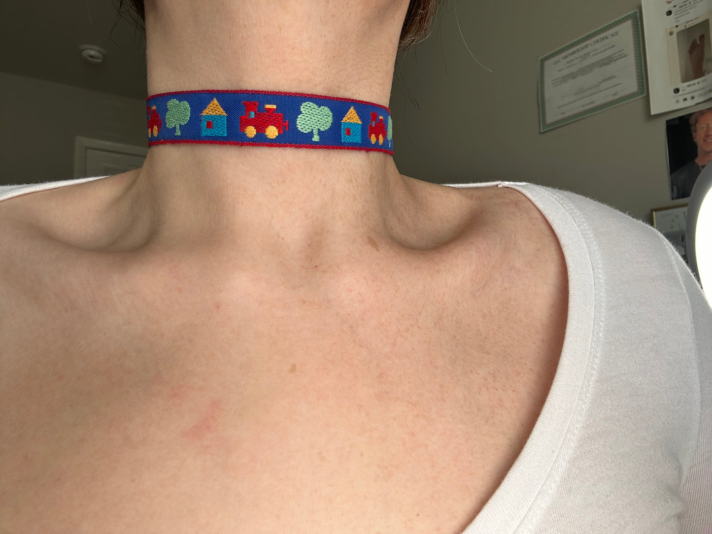Kidcore Train Ribbon Choker