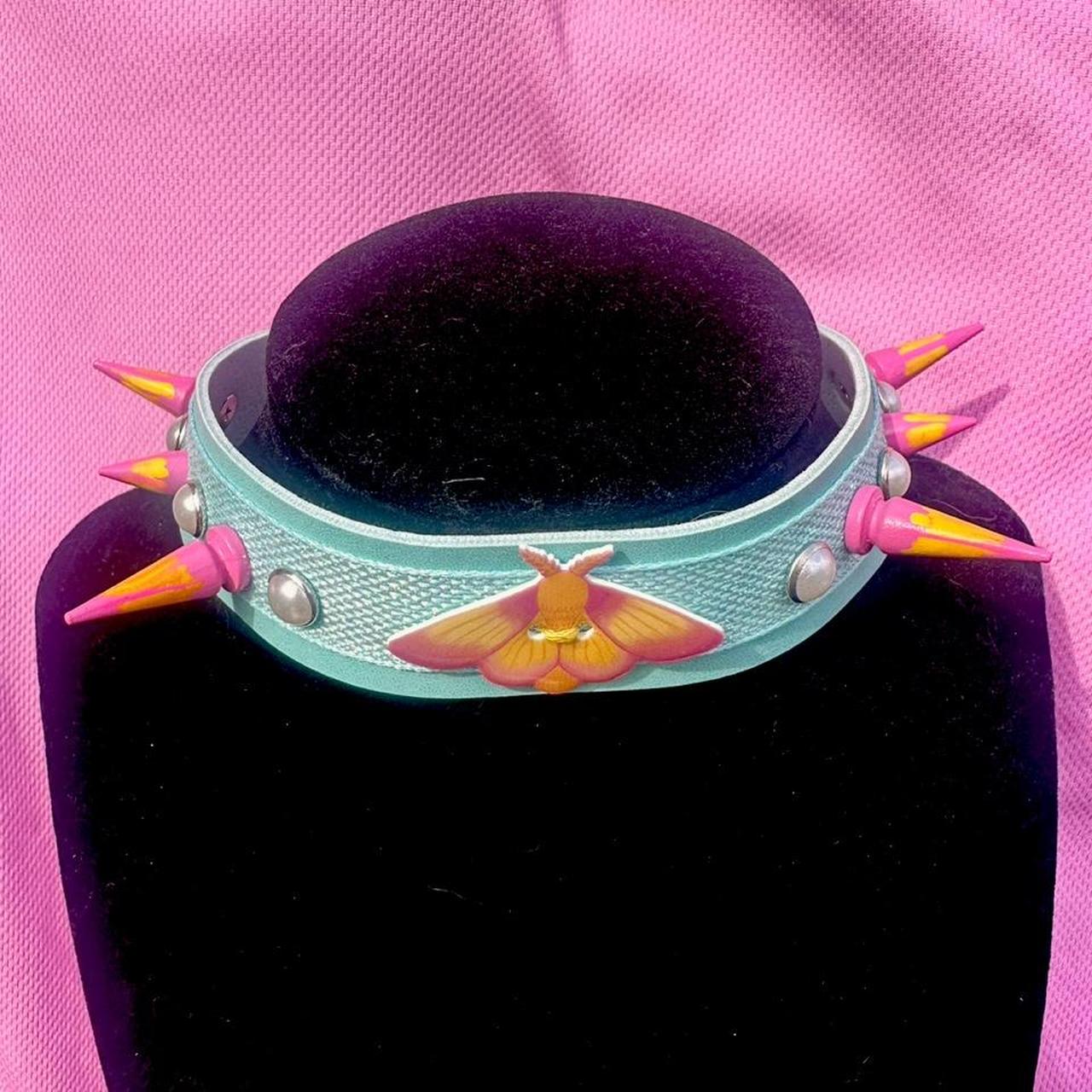 Rosy Maple Moth Pastel Spiked Choker