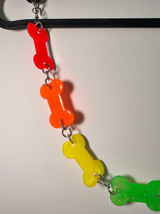 Rainbow Sparkly Bone Belt Chain (B-grade)