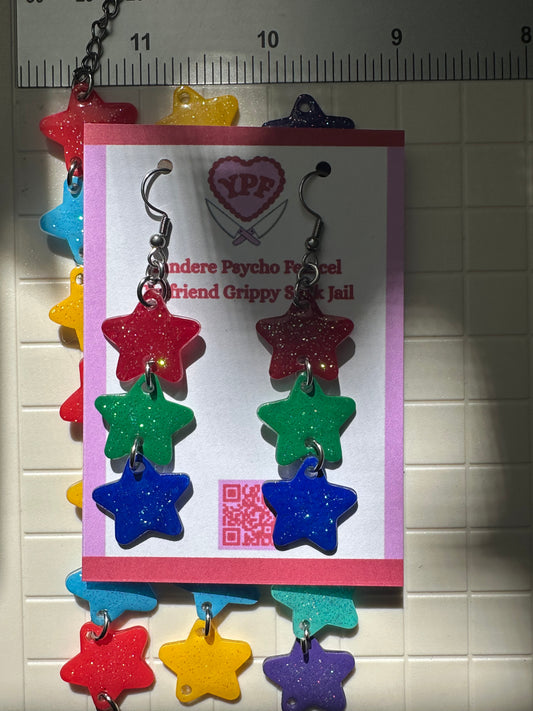 RGB star earrings