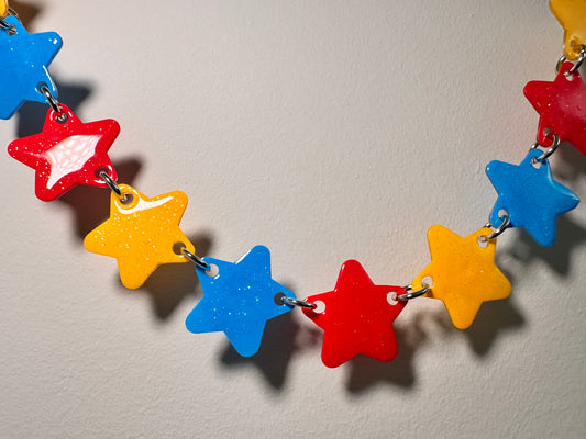 Rainbow Sparkly Star Belt Chain
