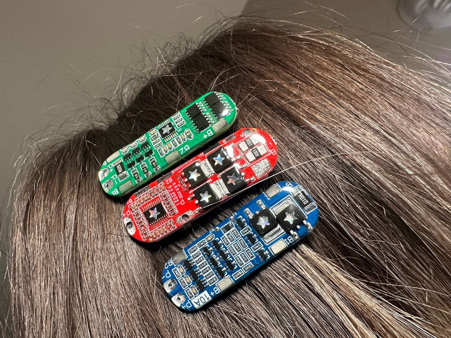 RGB circuit board hair clip set
