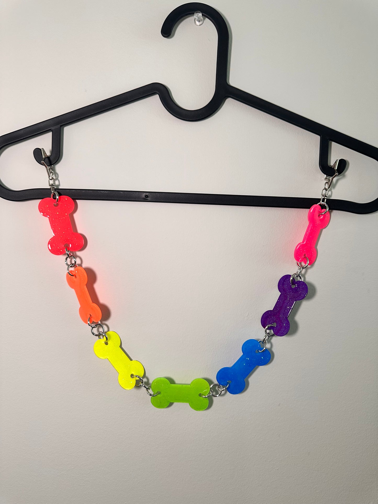 Rainbow Sparkly Bone Belt Chain