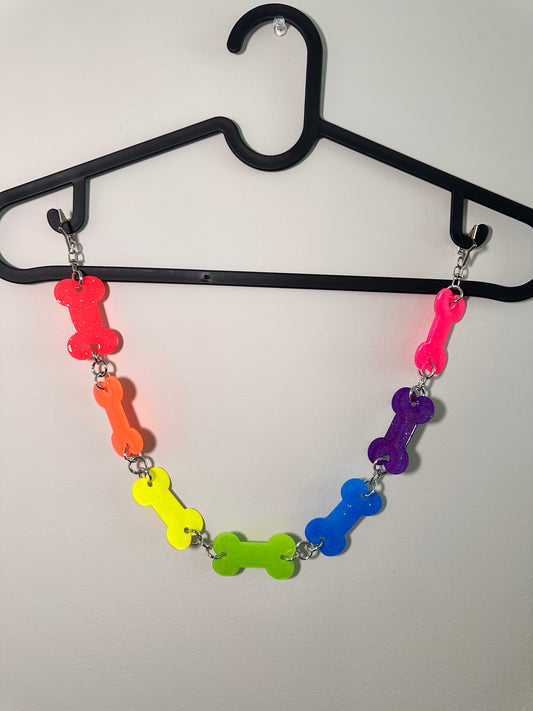 Rainbow Sparkly Bone Belt Chain