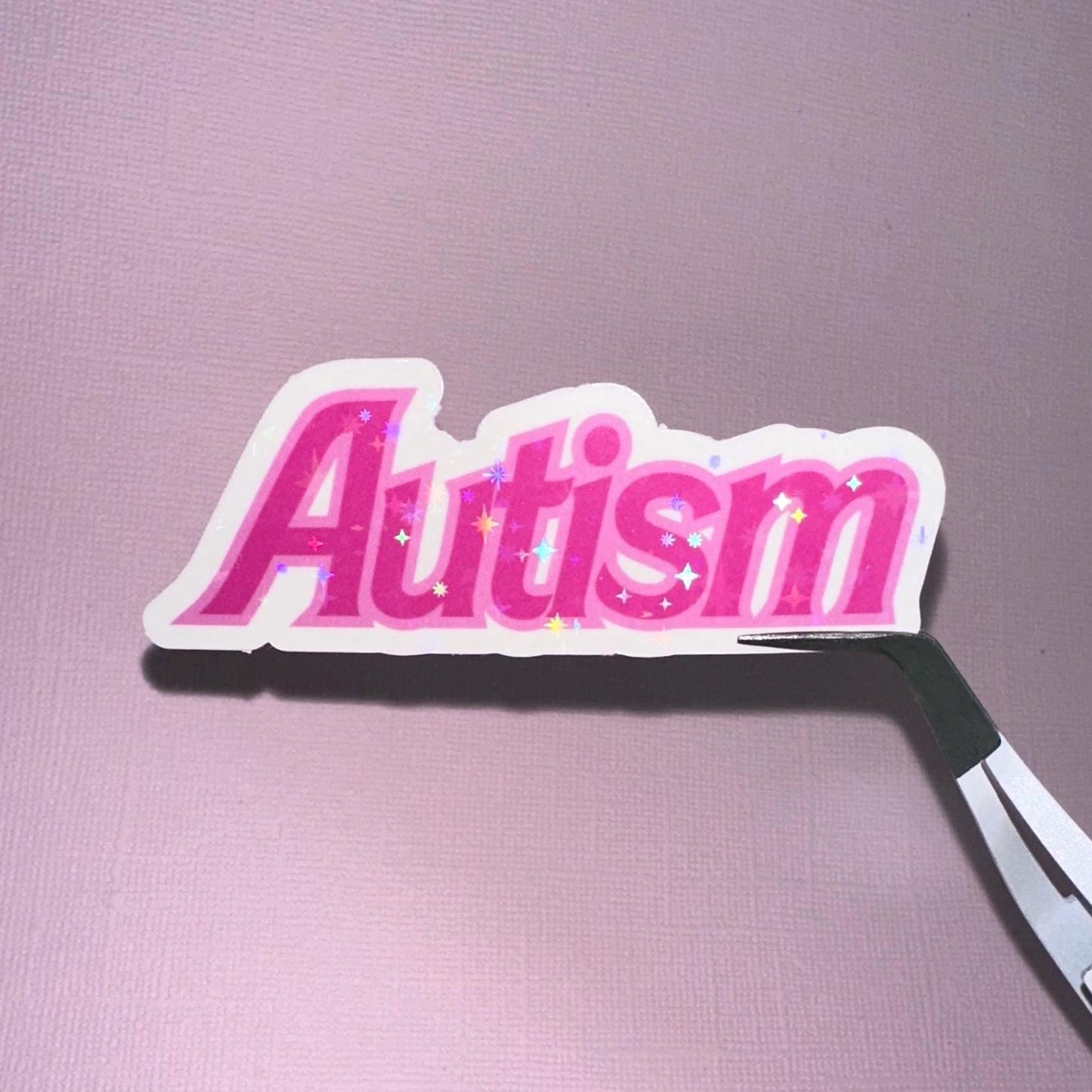 pink dolly autism sticker