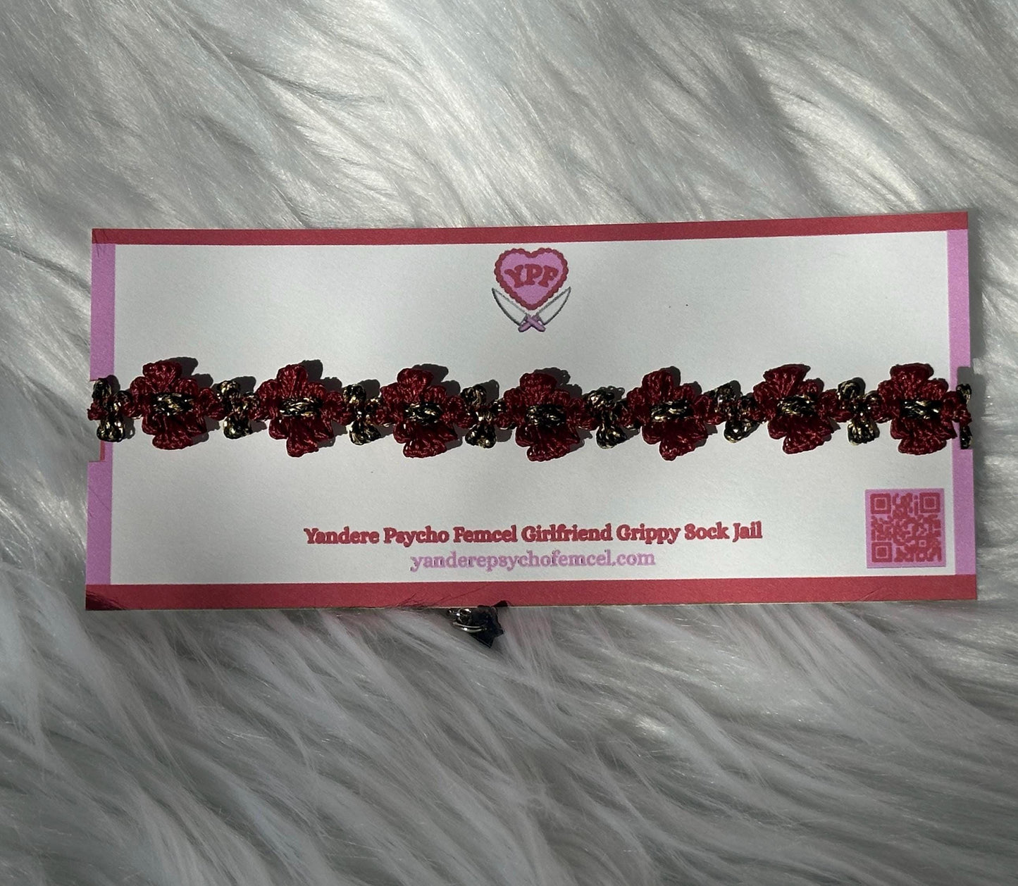 Dark Red Romantic Ribbon Choker