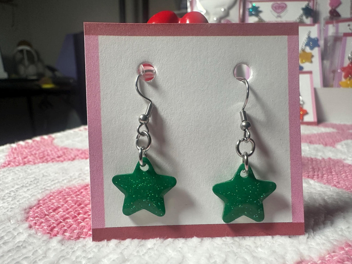 Colorful Glitter Star Earrings, multiple options