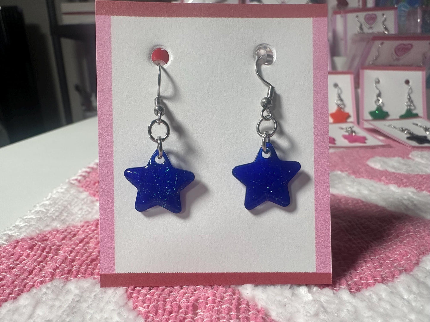 Colorful Glitter Star Earrings, multiple options
