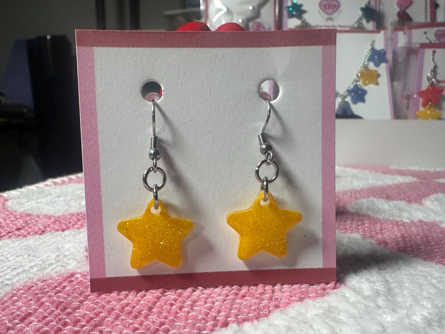 Colorful Glitter Star Earrings, multiple options