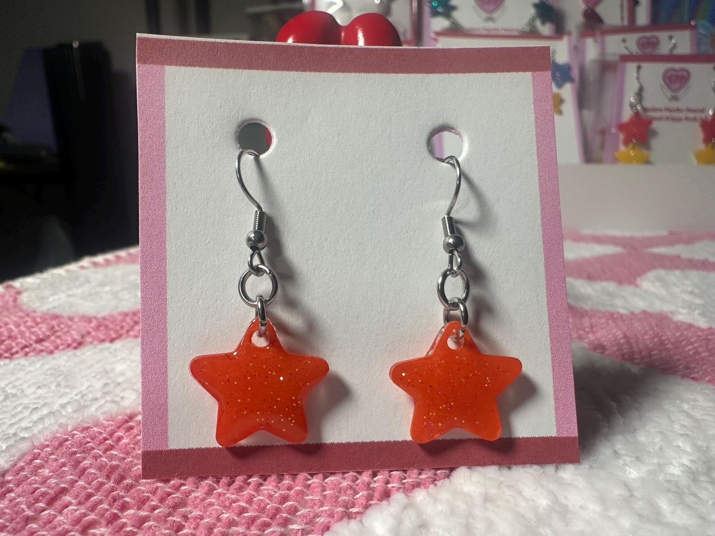 Colorful Glitter Star Earrings, multiple options