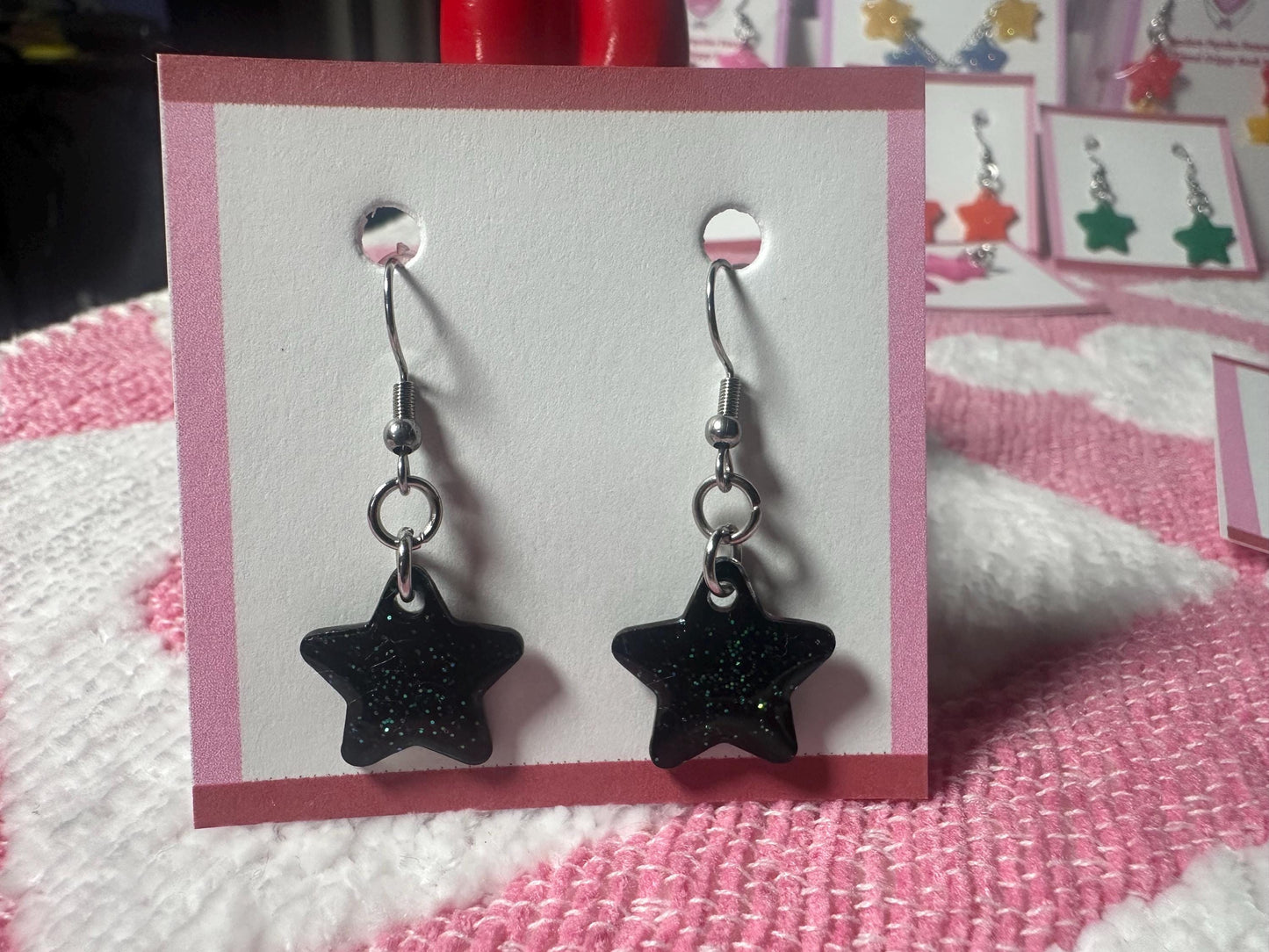 Colorful Glitter Star Earrings, multiple options