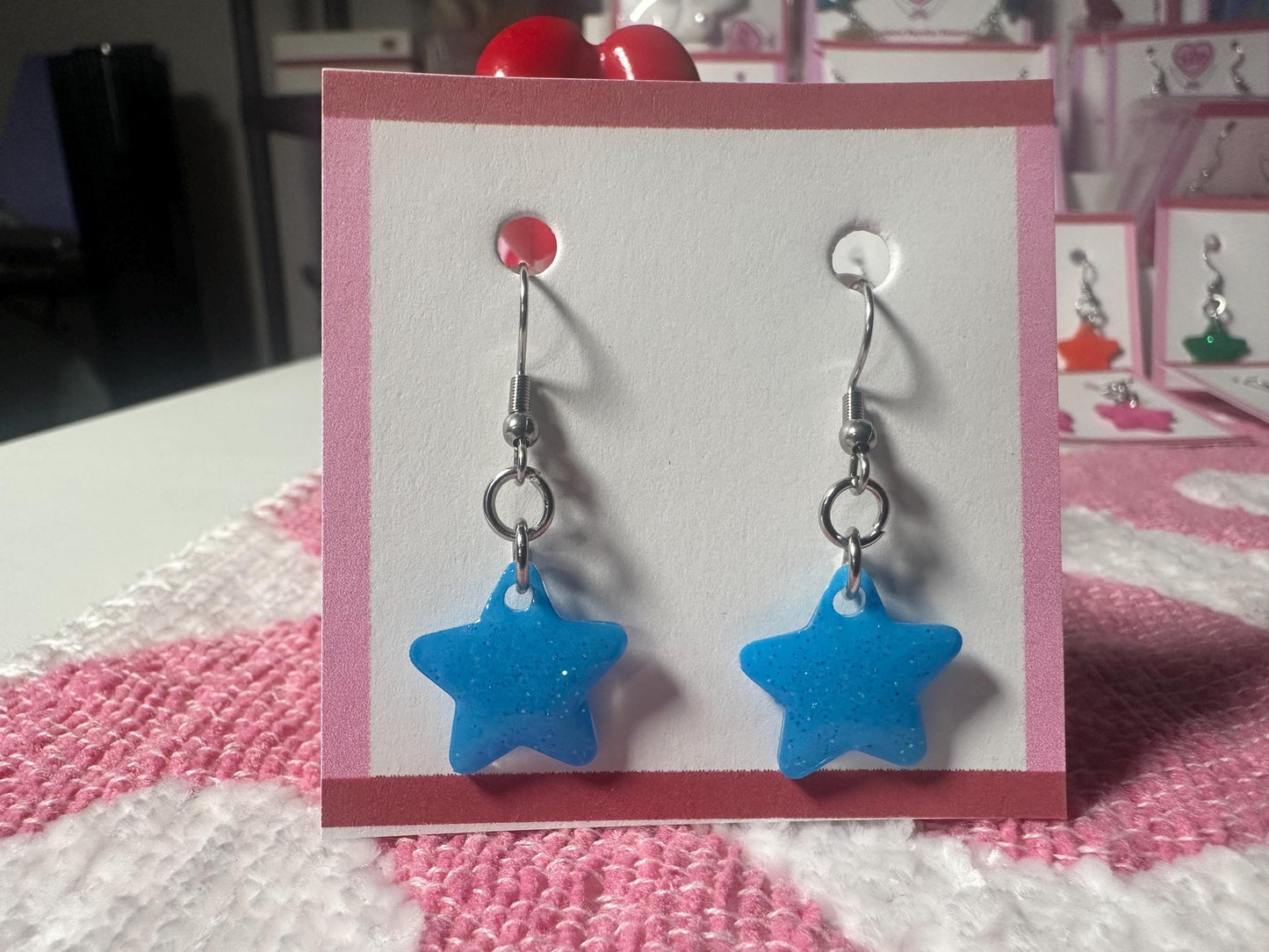 Colorful Glitter Star Earrings, multiple options