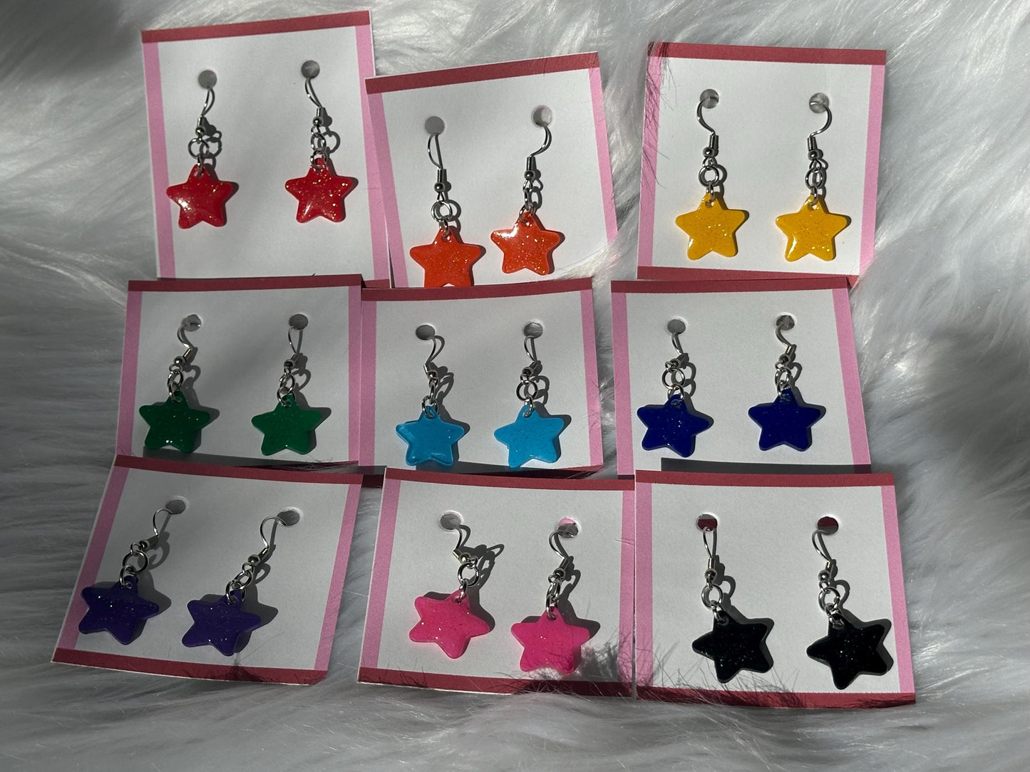 Colorful Glitter Star Earrings, multiple options