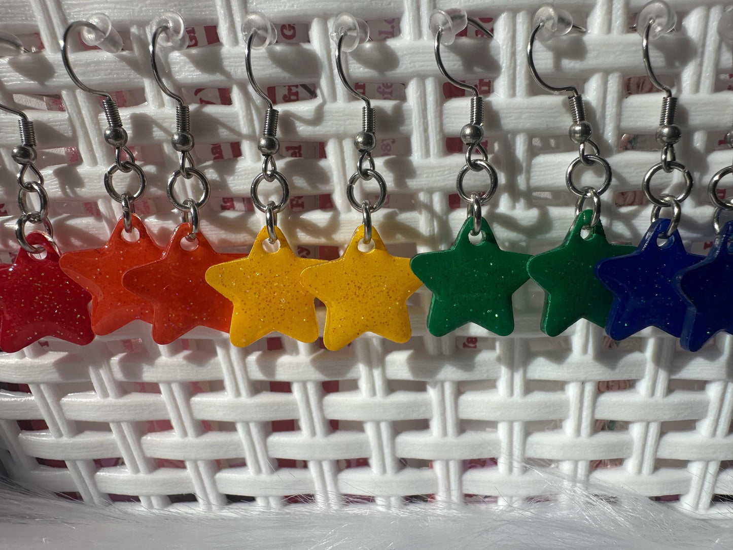 Colorful Glitter Star Earrings, multiple options