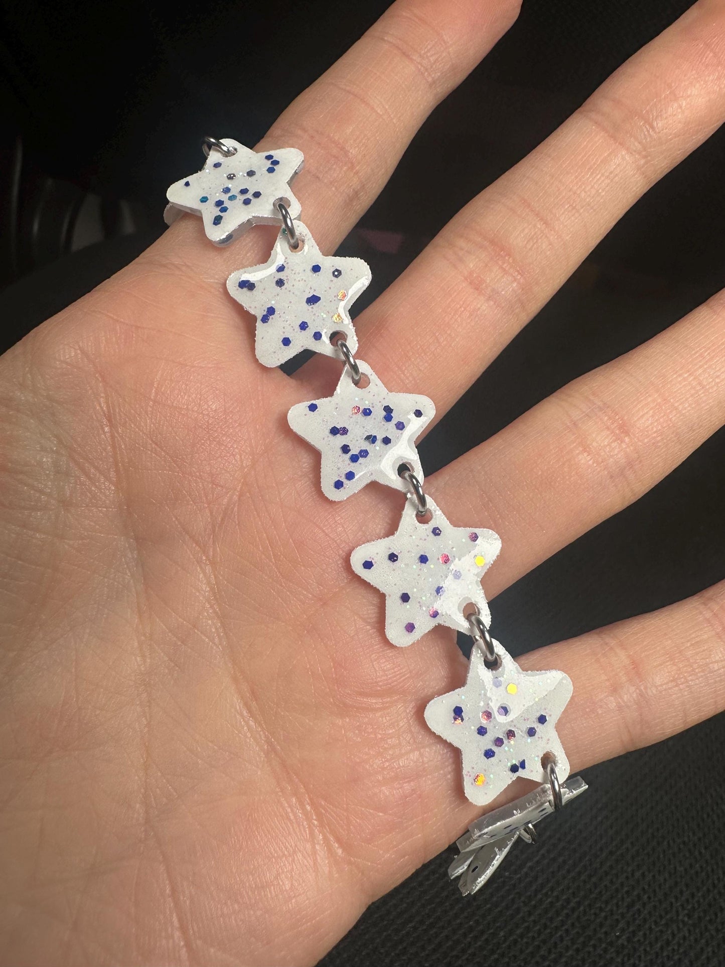 white confetti star choker necklace