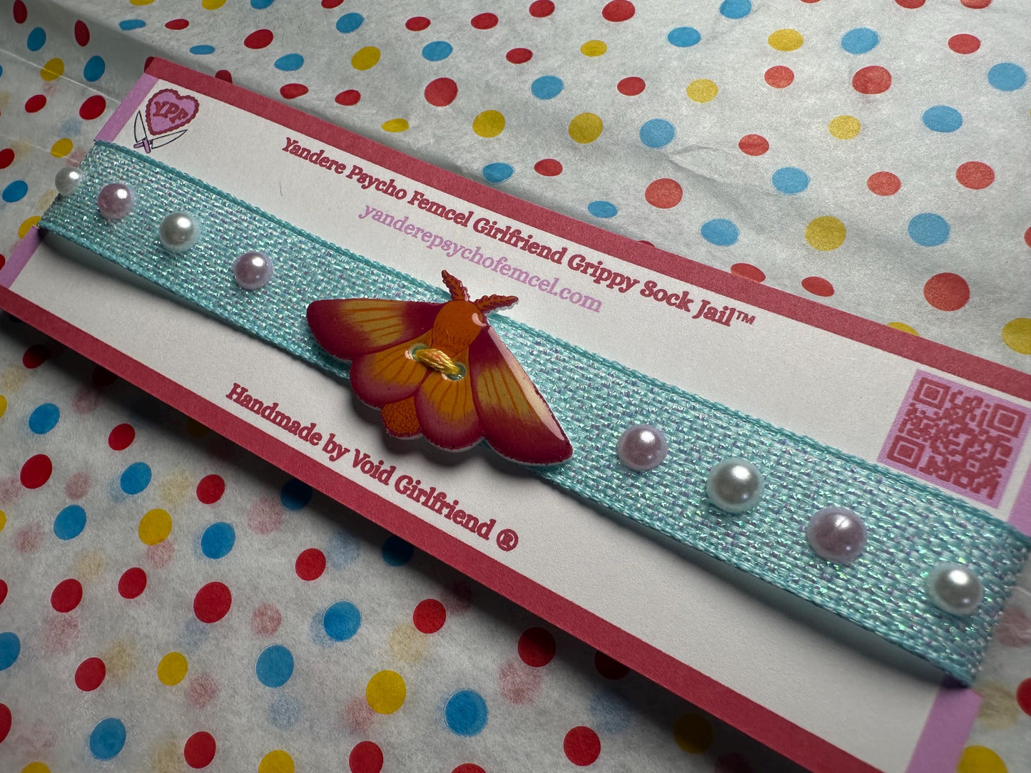 Rosy Maple Moth Ribbon Choker