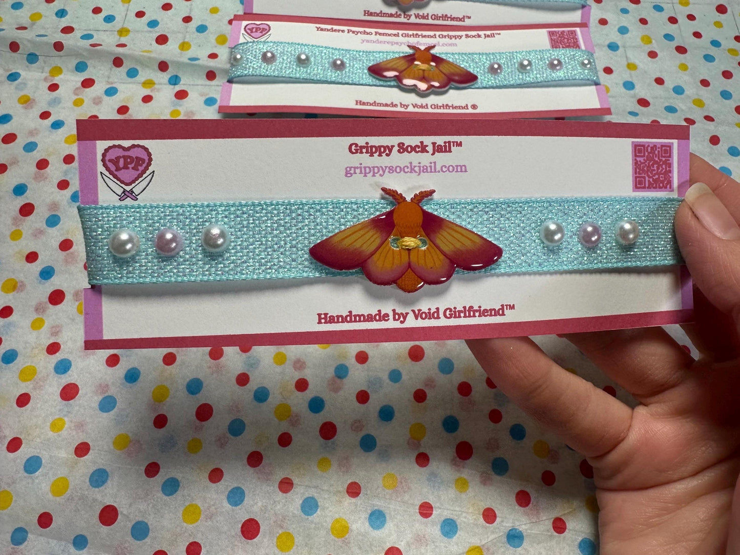 Rosy Maple Moth Ribbon Choker