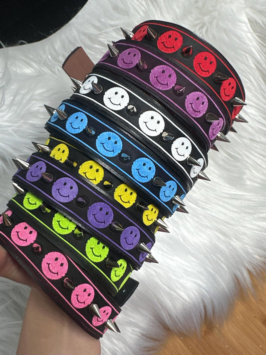 Weirdcore Smiling Spiked Choker Multiple Color Options