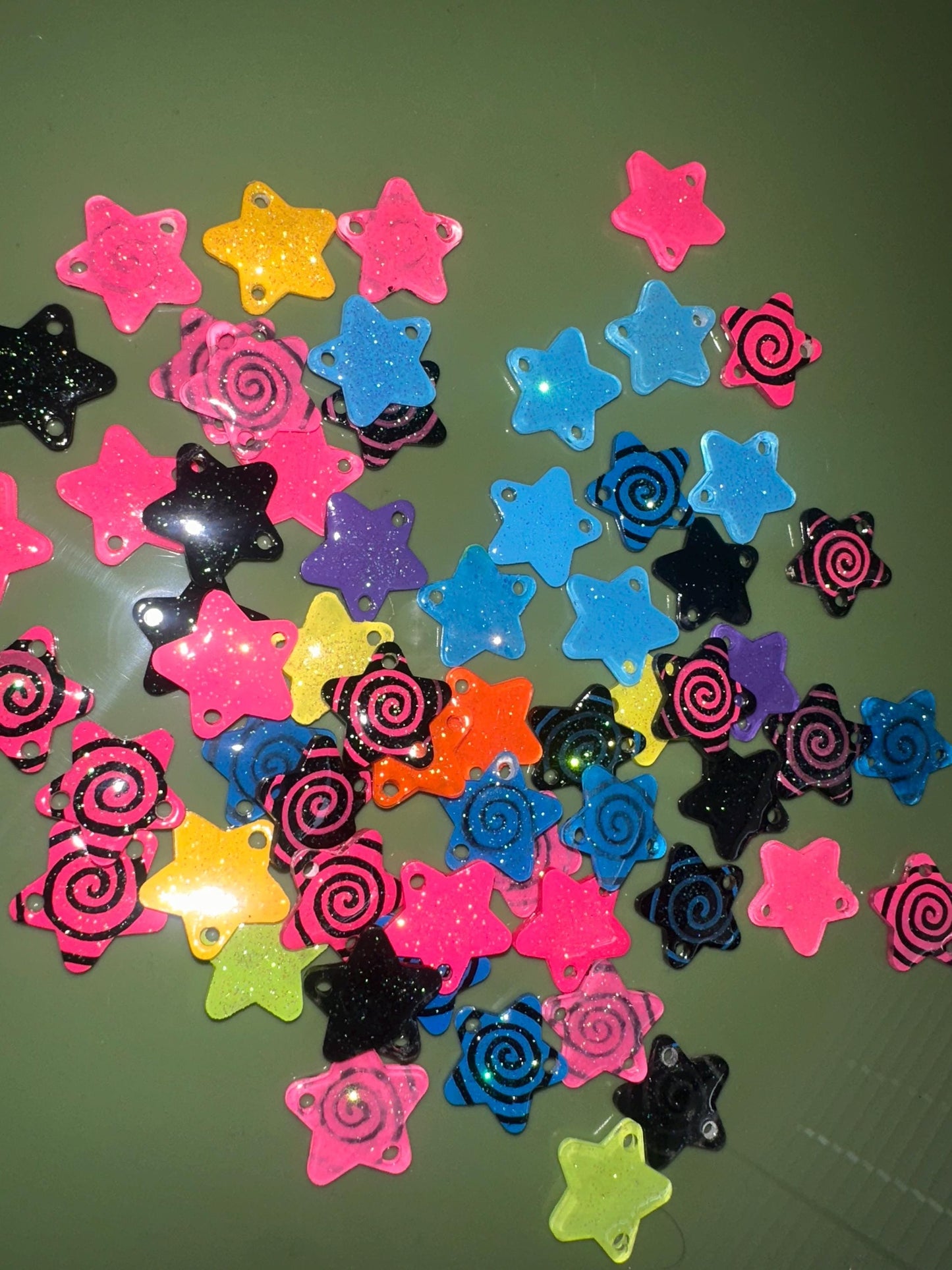 neon rainbow star choker necklace