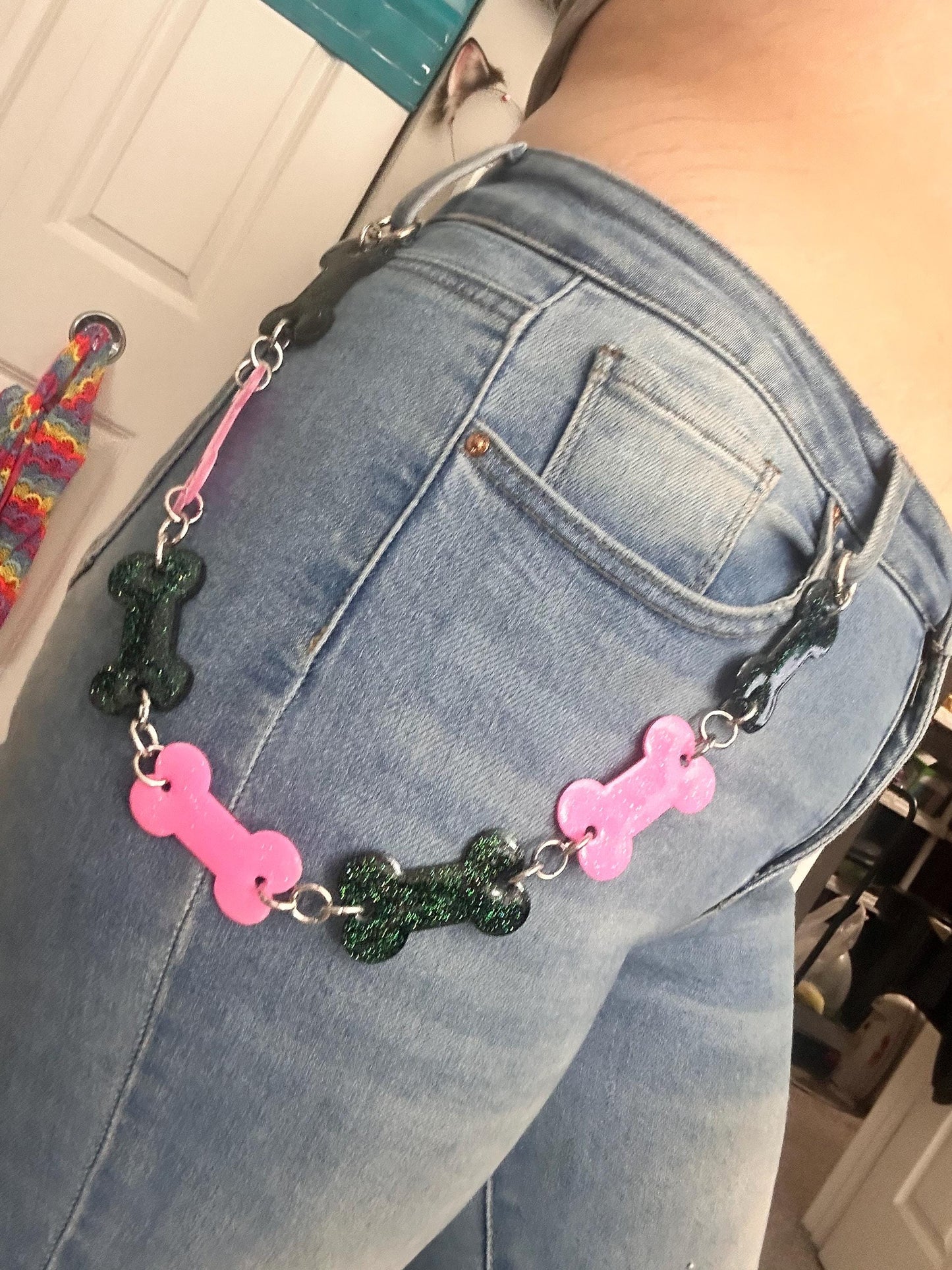 Sparkly Bone Belt Chain