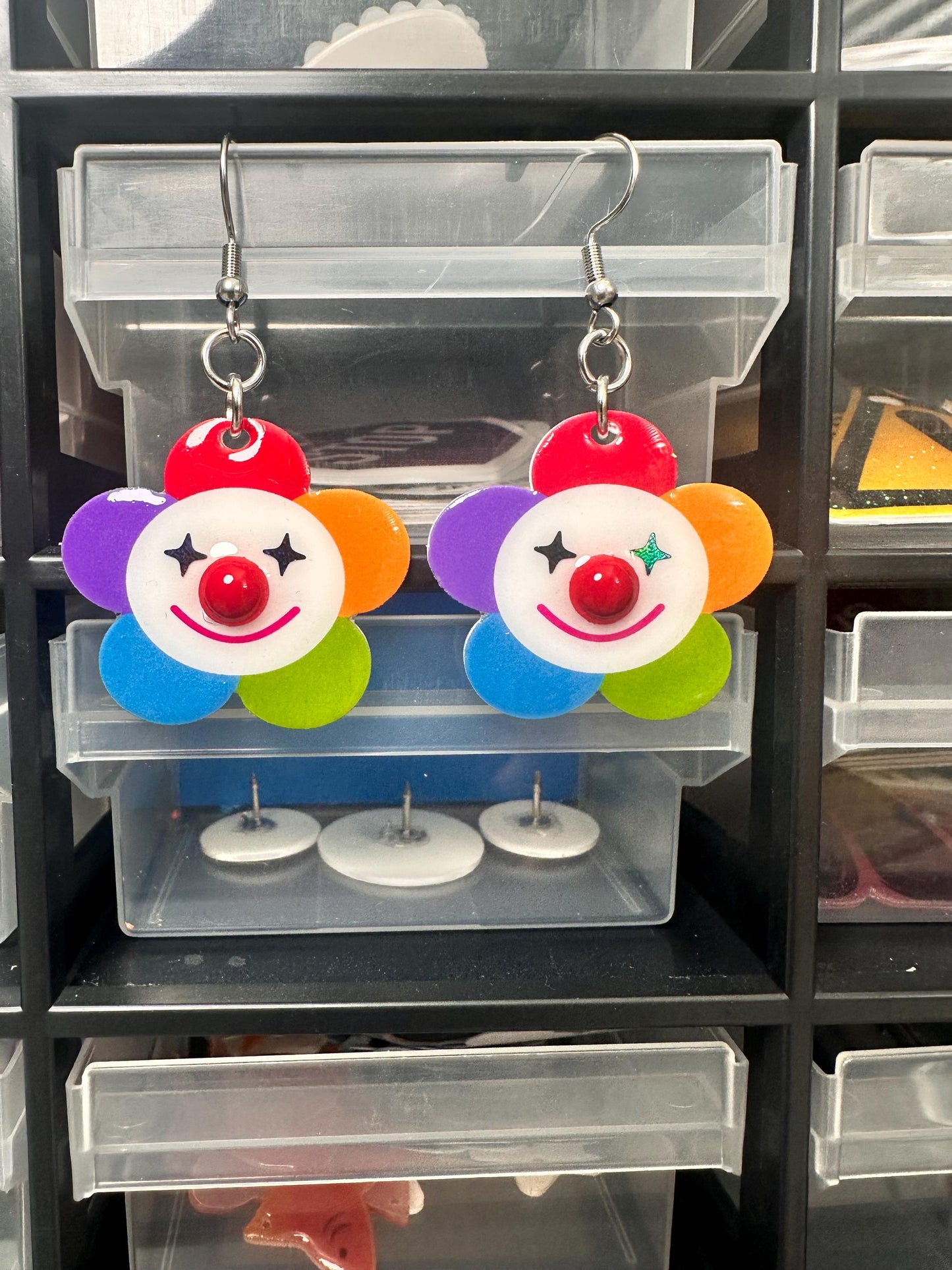 Clown Daisy Earrings