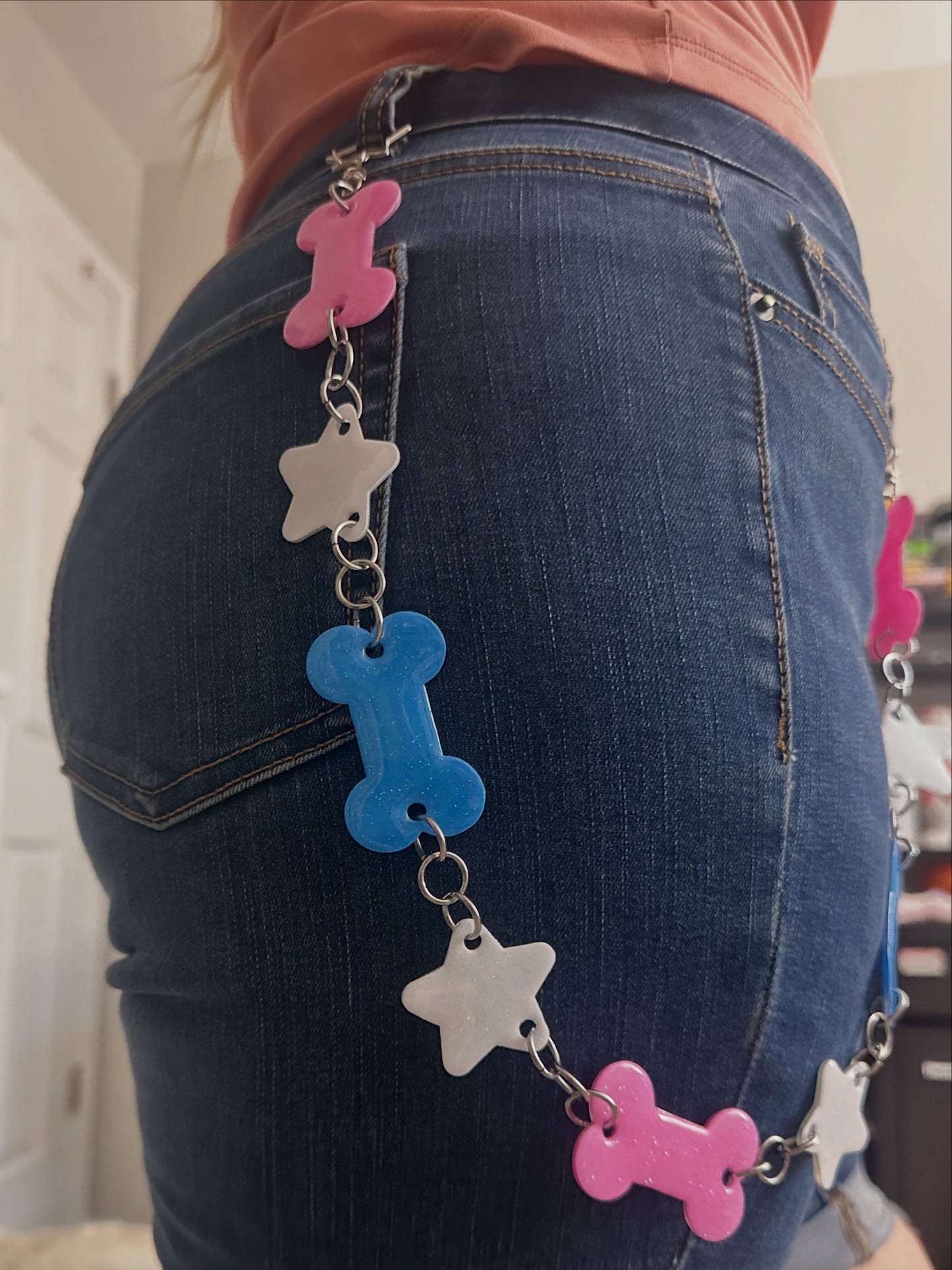 Cotton Candy Star Belt Chain
